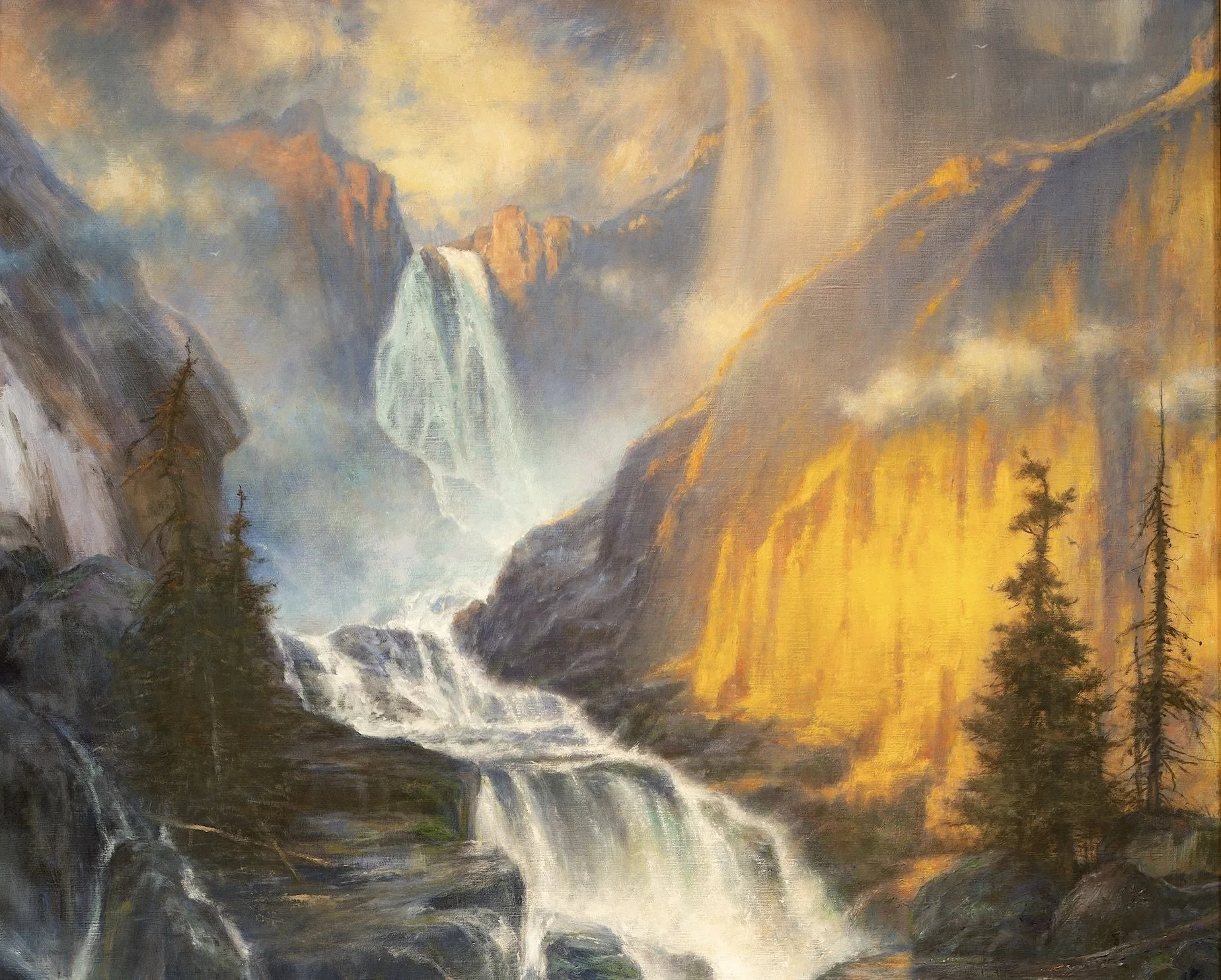 MIKE POULSEN YELLOWSTONE HIDDEN WATERFALLS PAINTINGS — M. C.